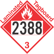 Combustible Class 3 UN2388 Tagboard DOT Placard