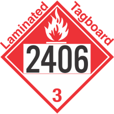 Combustible Class 3 UN2406 Tagboard DOT Placard