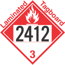 Combustible Class 3 UN2412 Tagboard DOT Placard