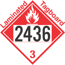 Combustible Class 3 UN2436 Tagboard DOT Placard