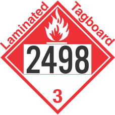 Combustible Class 3 UN2498 Tagboard DOT Placard