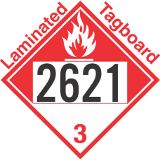 Combustible Class 3 UN2621 Tagboard DOT Placard