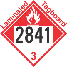 Combustible Class 3 UN2841 Tagboard DOT Placard