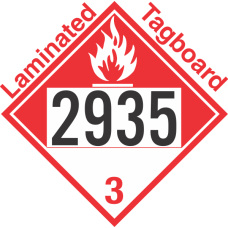 Combustible Class 3 UN2935 Tagboard DOT Placard