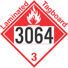 Combustible Class 3 UN3064 Tagboard DOT Placard