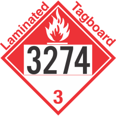 Combustible Class 3 UN3274 Tagboard DOT Placard