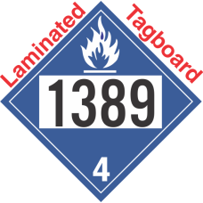 Dangerous When Wet Class 4.3 UN1389 Tagboard DOT Placard