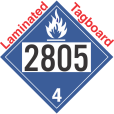 Dangerous When Wet Class 4.3 UN2805 Tagboard DOT Placard