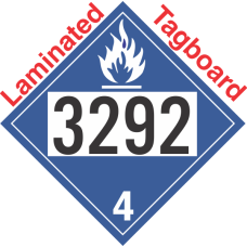 Dangerous When Wet Class 4.3 UN3292 Tagboard DOT Placard