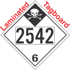 Inhalation Hazard Class 6.1 UN2542 Tagboard DOT Placard