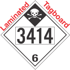 Inhalation Hazard Class 6.1 UN3414 Tagboard DOT Placard