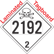 Toxic Gas Class 2.3 UN2192 Tagboard DOT Placard