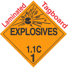 Explosive Class 1.1C Tagboard DOT Placard