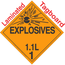 Explosive Class 1.1L Tagboard DOT Placard