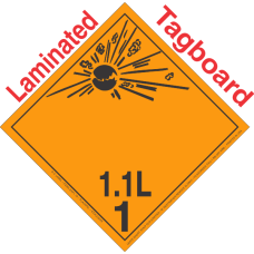Explosive Class 1.1L Wordless Tagboard DOT Placard