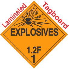 Explosive Class 1.2F Tagboard DOT Placard