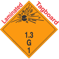 Explosive Class 1.3G Wordless Tagboard DOT Placard