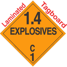 Explosive Class 1.4C Tagboard DOT Placard