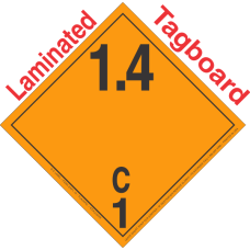 Explosive Class 1.4C Wordless Tagboard DOT Placard