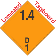 Explosive Class 1.4D Wordless Tagboard DOT Placard