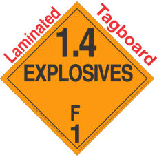 Explosive Class 1.4F Tagboard DOT Placard