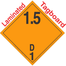 Explosive Class 1.5D Wordless Tagboard DOT Placard