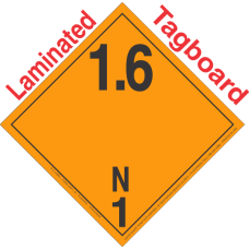 Explosive Class 1.6N Wordless Tagboard DOT Placard