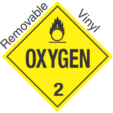 Standard Worded Oxygen Class 2 Removable Vinyl Placard