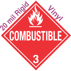 Standard Worded Combustible Class 3 20mil Rigid Vinyl Placard