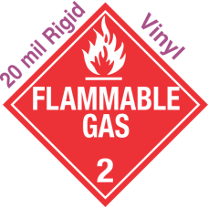 Standard Worded Flammable Gas Class 2.2 20mil Rigid Vinyl Placard
