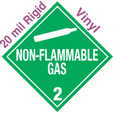 Standard Worded Non Flammable Gas Class 2.2 20mil Rigid Vinyl Placard