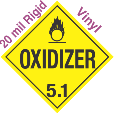 Standard Worded Oxidizer Class 5.1 20mil Rigid Vinyl Placard