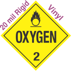 Standard Worded Oxygen Class 2 20mil Rigid Vinyl Placard