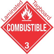 Standard Worded Combustible Class 3 Laminated Tagboard Placard