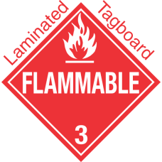 Standard Worded Flammable Class 3 Laminated Tagboard Placard