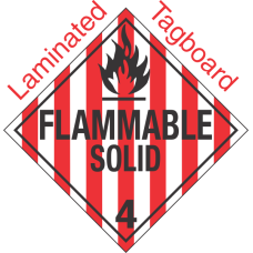 Standard Worded Flammable Solid Class 4.1 Laminated Tagboard Placard