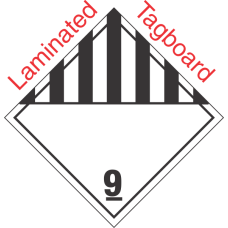 Standard Worded Miscellaneous Dangerous Goods Class 9 Laminated Tagboard Placard