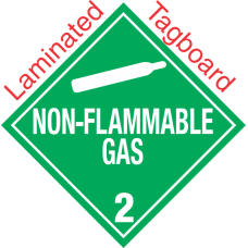 Standard Worded Non Flammable Gas Class 2.2 Laminated Tagboard Placard