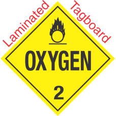 Standard Worded Oxygen Class 2 Laminated Tagboard Placard