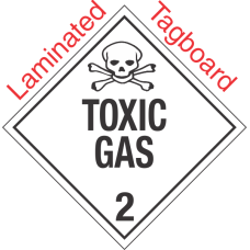 Standard Worded Toxic Gas Class 2.3 Laminated Tagboard Placard