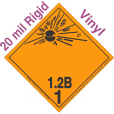 Explosive Class 1.2B NA or UN0268 International Wordless 20mil Rigid Vinyl DOT Placard
