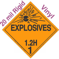 Explosive Class 1.2H NA or UN0245 20mil Rigid Vinyl DOT Placard