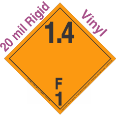 Explosive Class 1.4F NA or UN0348 International Wordless 20mil Rigid Vinyl DOT Placard