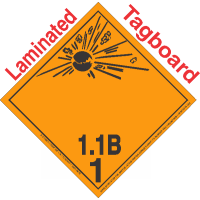 Explosive Class 1.1B NA or UN0030 International Wordless Tagboard DOT Placard