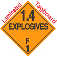 Explosive Class 1.4F NA or UN0348 Tagboard DOT Placard