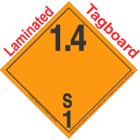 Explosive Class 1.4S NA or UN0014 International Wordless Tagboard DOT Placard