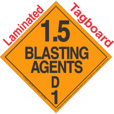 Explosive Class 1.5D NA or UN0332 Tagboard DOT Placard