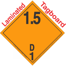 Explosive Class 1.5D NA or UN0332 International Wordless Tagboard DOT Placard
